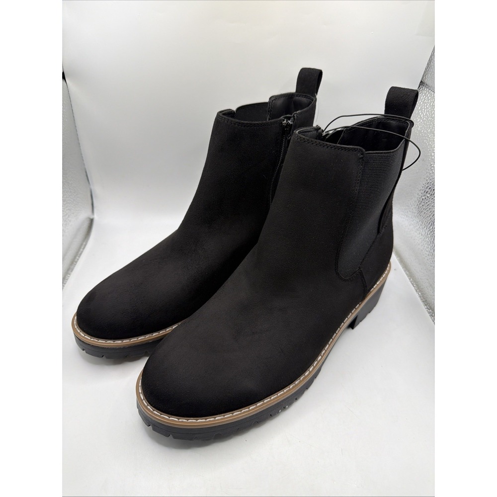 Kensie Kayla Ladies' Chelsea Faux Suede Boot Black Size 11. New